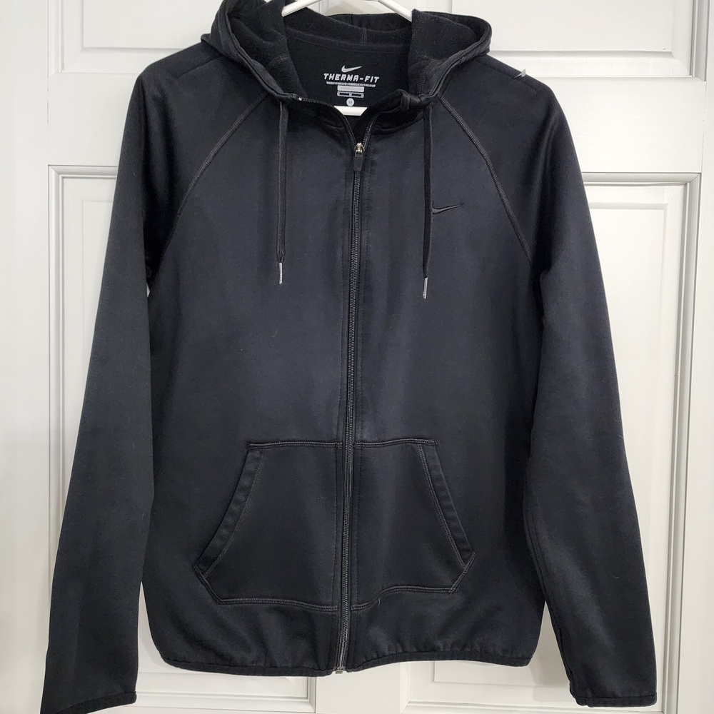 Nike Black Therma-FIT Full-Zip Hoodie Sweater Unisex Medium